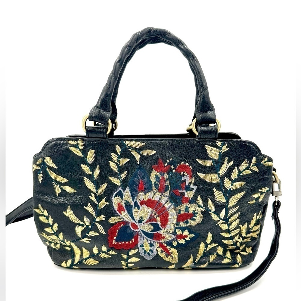 Patricia Nash Angelin Leather Crossbody Bag Purse Floral Embroidered Colorful